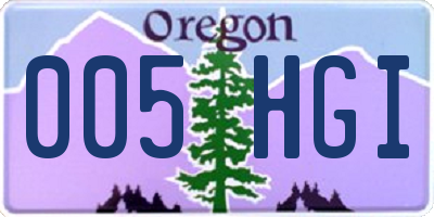 OR license plate 005HGI