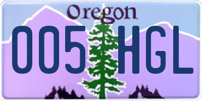 OR license plate 005HGL