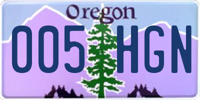 OR license plate 005HGN