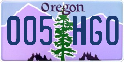 OR license plate 005HGO