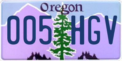 OR license plate 005HGV