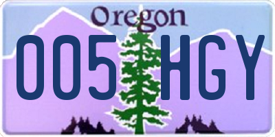 OR license plate 005HGY