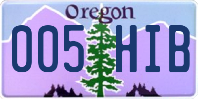 OR license plate 005HIB