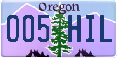 OR license plate 005HIL