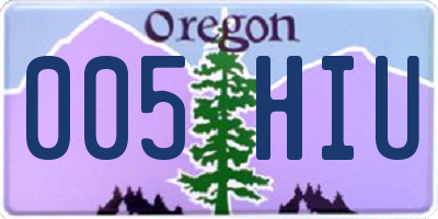 OR license plate 005HIU