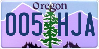 OR license plate 005HJA