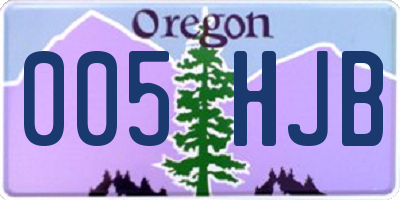 OR license plate 005HJB
