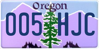 OR license plate 005HJC