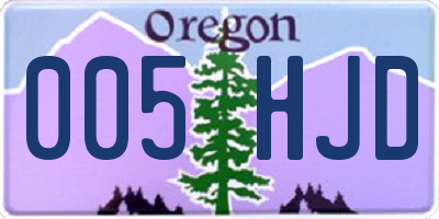 OR license plate 005HJD