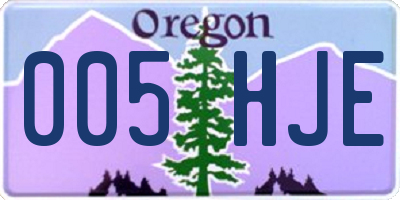 OR license plate 005HJE