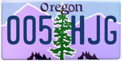 OR license plate 005HJG