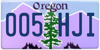 OR license plate 005HJI