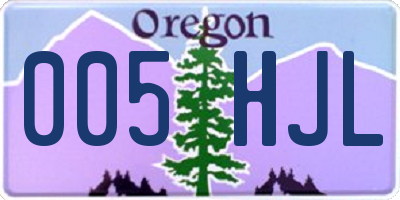 OR license plate 005HJL