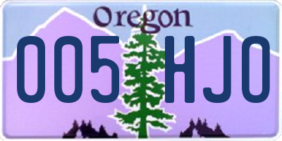 OR license plate 005HJO