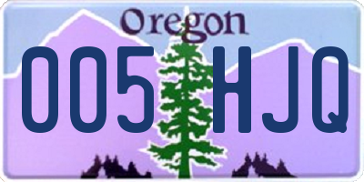 OR license plate 005HJQ