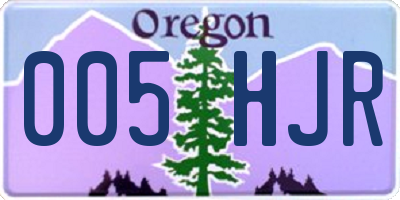 OR license plate 005HJR