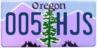 OR license plate 005HJS