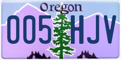 OR license plate 005HJV