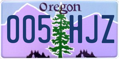 OR license plate 005HJZ