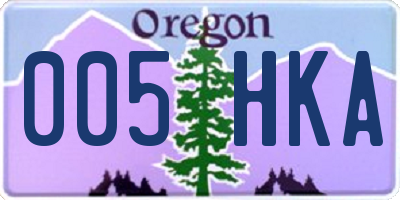 OR license plate 005HKA