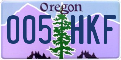 OR license plate 005HKF