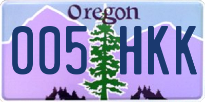 OR license plate 005HKK