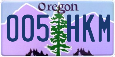 OR license plate 005HKM