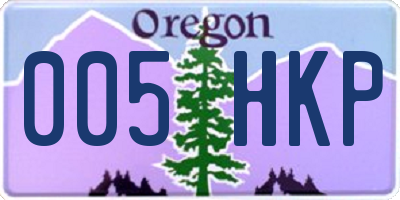 OR license plate 005HKP