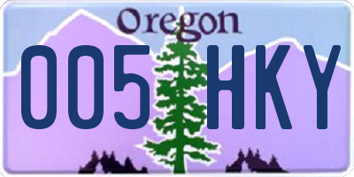 OR license plate 005HKY