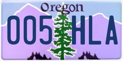 OR license plate 005HLA