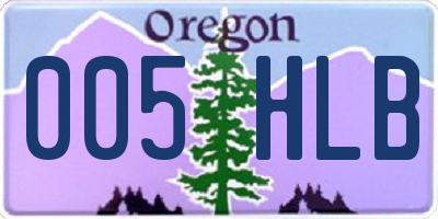 OR license plate 005HLB
