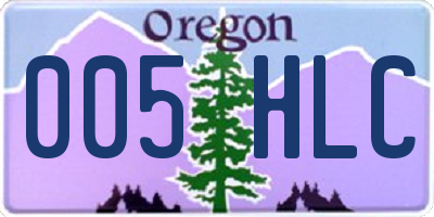OR license plate 005HLC