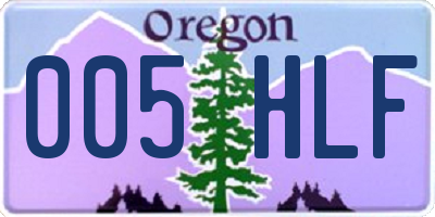 OR license plate 005HLF