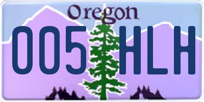 OR license plate 005HLH