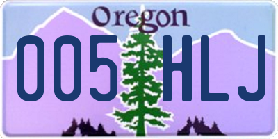 OR license plate 005HLJ