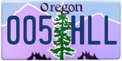 OR license plate 005HLL