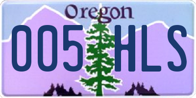 OR license plate 005HLS