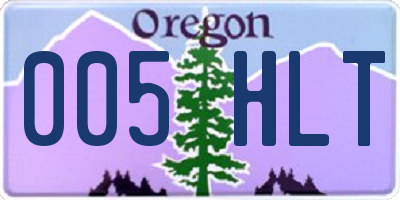 OR license plate 005HLT
