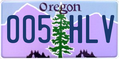 OR license plate 005HLV