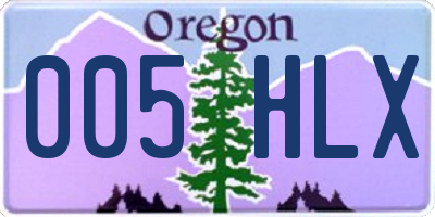OR license plate 005HLX