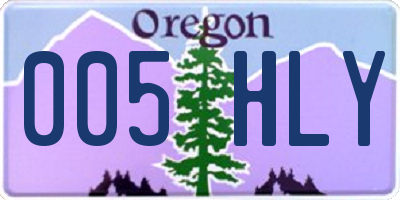 OR license plate 005HLY