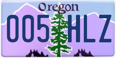OR license plate 005HLZ