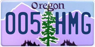 OR license plate 005HMG