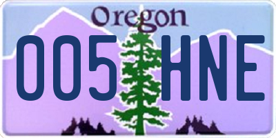 OR license plate 005HNE