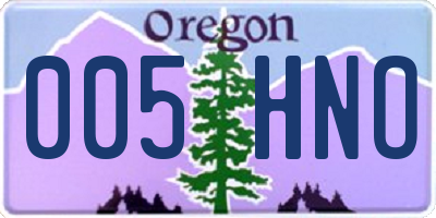 OR license plate 005HNO