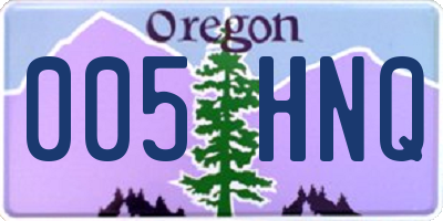 OR license plate 005HNQ