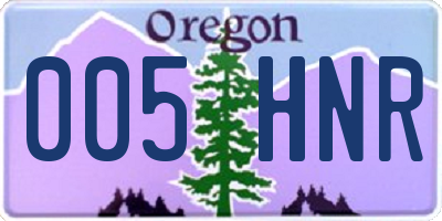 OR license plate 005HNR