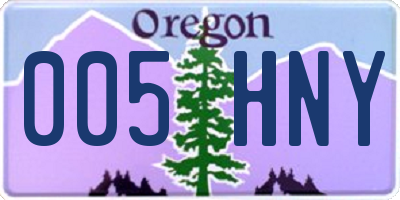 OR license plate 005HNY