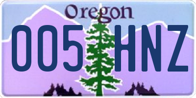OR license plate 005HNZ