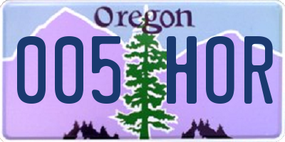 OR license plate 005HOR